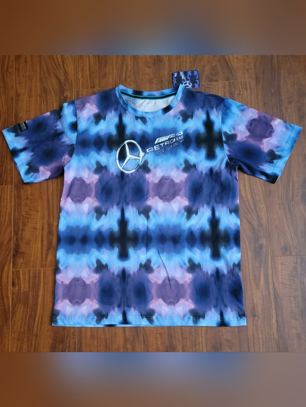 PUMA MERCEDES F1 Formula SHIRT/JERSEY SIZE MEN'S MEDIUM, Racing Tie-Dye.